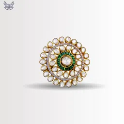 a silveraas 925 Silver Moissanite Polki Adjustable CocktailRing | Gold Plated Ring for Women Silver Moissanite Gold Plated Ring-picture-20