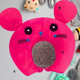 white bubble Mustard Seeds Baby Pillow Pack of 1 Animals Rai Pillow Velvet, Baby Head Shaping Takiya Soft Pillow Infant image 1