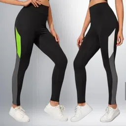 asjeggings Solid, Color Block Women Green Tights-picture-33