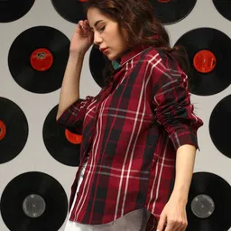 campus sutra Women Regular Fit Printed Spread Collar Casual Shirt image 2