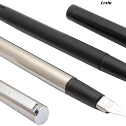 levin Jinhao 65 Silver & 65 Matt Black Fountain Pen Fine Nib & Converter Fountain Pen image 1