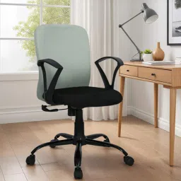 mintwud from pepperfry Arata Mid Back Ergonomic Chair with Tilt Lock Mechanism in Black & Grey Colour-picture-35