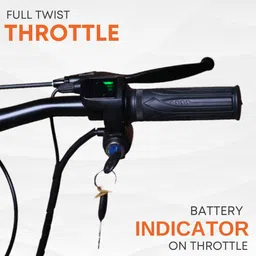 alter 26" 002S-FLY MODEL ELECTRIC CYCLE,95% PRE-ASSEMBLED WITH CHARGER (Grey & Orange) 26 inches Single Speed Lithium-ion (Li-ion) Electric Cycle image 5