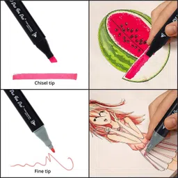 cartburg Alcohol Brush Markers Fine & broad chisel Art Markers Sketch Pens with Dual Tips image 2