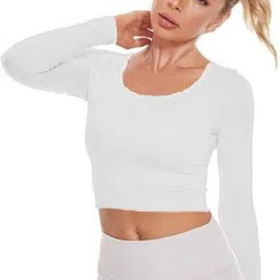 puery Casual Regular Sleeves Solid Women White Top image 1