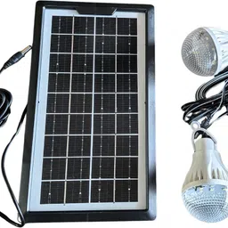 smuf AK-1750 Portable Solar Inverter + 3 Bulb + Solar Plate + Mobile Charging Cable 10 hrs Flood Lamp Emergency Light image 4