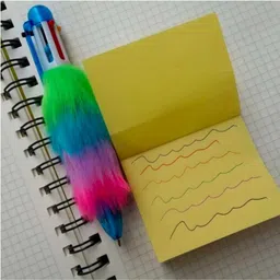 cutetoys rainbow fur pen with 6 ink colors for kids pack of 2 ball pen Ball Pen image 4
