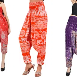 fusfus Printed Rayon, Cotton Women Harem Pants-picture-42
