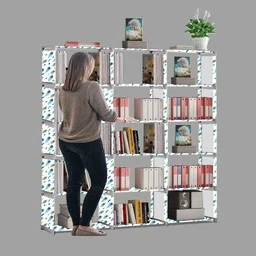 mezire Compact 18-Tier Book Organizer/Shoe/Chappal/Book/Clothes Rack with Plastic Joint Metal Open Book Shelf image 4