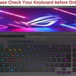 Saco Silicone Skin Keyboard Cover for [Not Fit for 2020 ASUS ROG Strix G15] ASUS ROG Strix G15 G513 G513QR G513QR-ES96 Gaming Laptop 15.6" (2021,2022) Keyboard Skin image 2