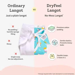 superbottoms Organic Cotton Padded Baby Nappy/Langot- Gentle Elastics & SuperDryFeel Layer(Sweet Tooth, Size 1 (Fits 3-7 kg)), Pack of 6 image 4