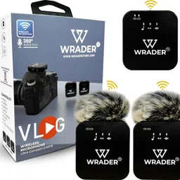 mobizac Wireless Mic with Noise Cancellation for Youtube Video Recording and Vloging for DSLR Cameras and Mobile Microphones image 1