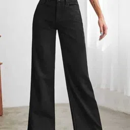 hayler Women Straight Fit Mid Rise Black Jeans-picture-27