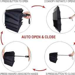 sahaj enterprise Auto Open/Close Button 3 Fold Umbrellas for Rain Windproof man/women Umbrella Umbrella image 3