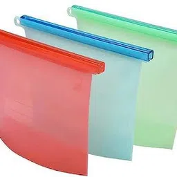 glamaxy Silicone Food Storage Bag Containers, Airtight Seal Leakproof Freezer Bags Pack of 3 Grocery Bags-picture-26