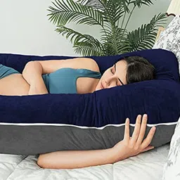 ag pro comfort Velvet U-Shape Solid Microfiber Pregnancy/Maternity Pillow for pregnant women Polyester Fibre Solid Pregnancy Pillow Pack of 1 image 4