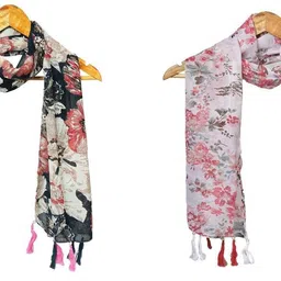 mss fashion Printed Chiffon Women Multicolor Stole, Scarf, Fancy Scarf-picture-20