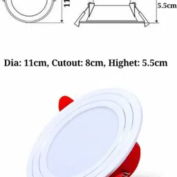 new india lighting Led METAL Concealed Light 3 Color 8 pieces ||red blue pink|| Recessed Ceiling Light Ceiling Lamp image 2