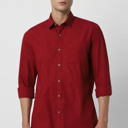 peter england Men Slim Fit Solid Spread Collar Casual Shirt-picture-27