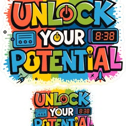 14 cm “Unlock Your Potential” Waterproof Sticker Pack (Set of 2) | Motivational Vinyl Self Adhesive Sticker-image-98