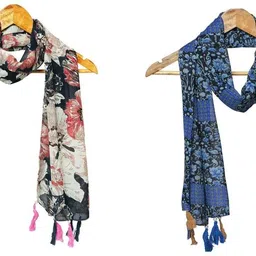 mss fashion Printed Chiffon Women Multicolor Stole, Scarf, Fancy Scarf-picture-31