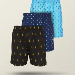 xyxx Pack of 3 Remix IntelliEaze Super Combed Cotton Printed Printed Men Boxer image 1