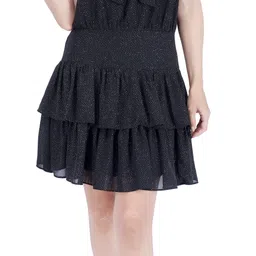 fuegobella Women Tiered Black Mini/Short Dress-picture-32