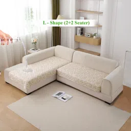hokipo Polyester 2+2 Seater L-Shape Sofa Geometric Cover-picture-30