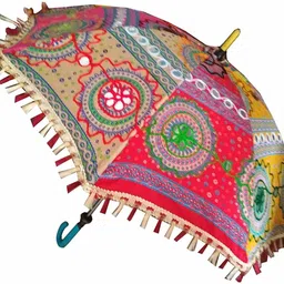 angora creations Trading Corporation Fabric Embroidered Rajasthani Umbrella Umbrella-picture-11
