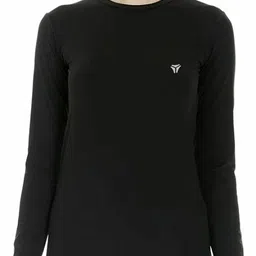 kyk Women Solid Round Neck Polyester Black T-Shirt-picture-15