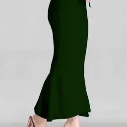 ELTRUD Flared Saree Shapewear Olive Lycra Blend Petticoat image 3