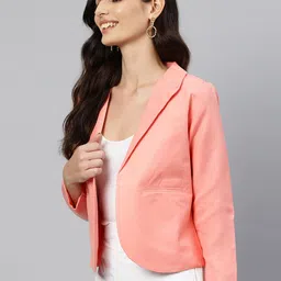 cottinfab Women Solid Single Breasted Formal Blazer image 3