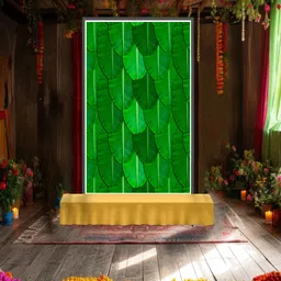 Banana Leaf Decorative Backdrop Curtains Altar Cloth-image-6