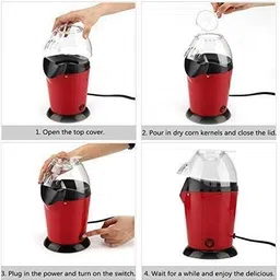 queryzen Popcorn Maker Instant Oil Free Popcorn Maker Machine with Measuring Cup Popcorn Maker 300 L Popcorn Maker image 3