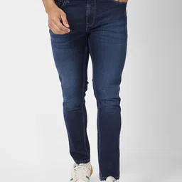 spykar Men Super Skinny Mid Rise Dark Blue Jeans-picture-33