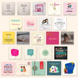 purezento Set of 48 Brother Sister cards or DIY cards for Raksha Bandhan/Birthday Greeting Card image 2