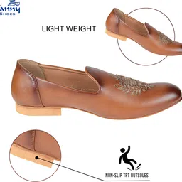 Tanny Shoes Men's Faux Leather Brown Slip On Juttis. Loafers For Men image 5