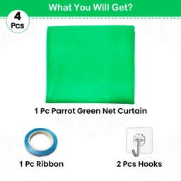 decoration bazar Parrot Green Transparent Net Curtain Backdrop (5x1.5m) For Party Decoration, Gift Packing image 2
