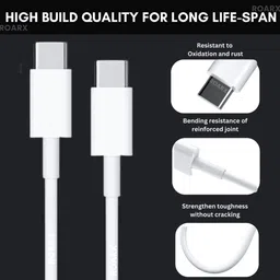 RoarX Type C 6 A 1 m TPE c to c cable Fast Charging for Samsung A14 5G A54 A23 S23 F34 S22 F54 A14 F14 F23 Original type c to c cable image 4