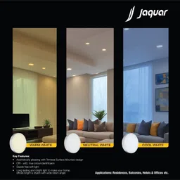 jaquar 6W LED Gem Trim Less Round Surface Mount Down Light Warm Light (Pack of 1) Ceiling Light Ceiling Lamp image 4