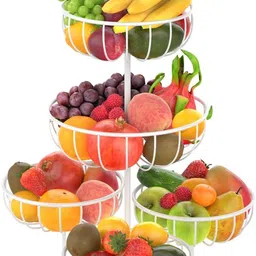prime krafts 5 Tier Fruit Basket Bowl for Kitchen Counter Metal Wire Fruit Rack Storage Stand Iron Fruit & Vegetable Basket-picture-30