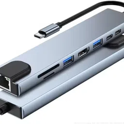Foxne Point 8-IN-1 Hub Multiport USB-C Adapter for MacBook & PC - 4K HDTV" Card Reader-picture-12