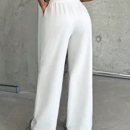 dockstreet Women Solid White Track Pants-picture-14