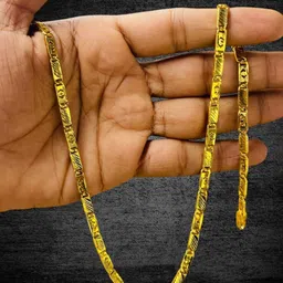 rkb sales 1gm gold plated High Quality Indian Polished chain “20” Inch for men Gold-plated Plated Alloy Chain-picture-12