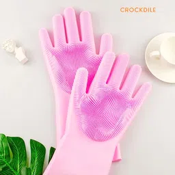 Magic Silicone Dishwashing Gloves Set Wet and Dry Glove-image-19