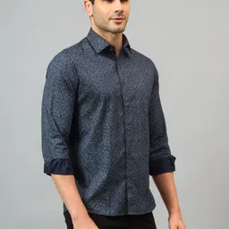 cantabil Men Regular Fit Printed Spread Collar Party Shirt image 3