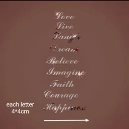 trishvas 4 inch 9 Positive Words Design Silver Glossy Acrylic Mirror Reflective Wall Sticker Self Adhesive Sticker image 2