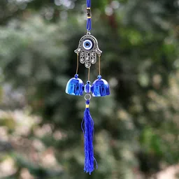 crystu Feng Shui Evil Eye hanging Wind Chime For Home Kitchen Decoration Pack Of 1 Iron Windchime image 2
