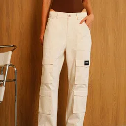 bonkers corner Women Solid White Track Pants-picture-27