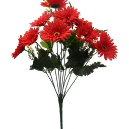fourwalls Red Fabric Garabara Flower Bunch Artificial Flowers image 2